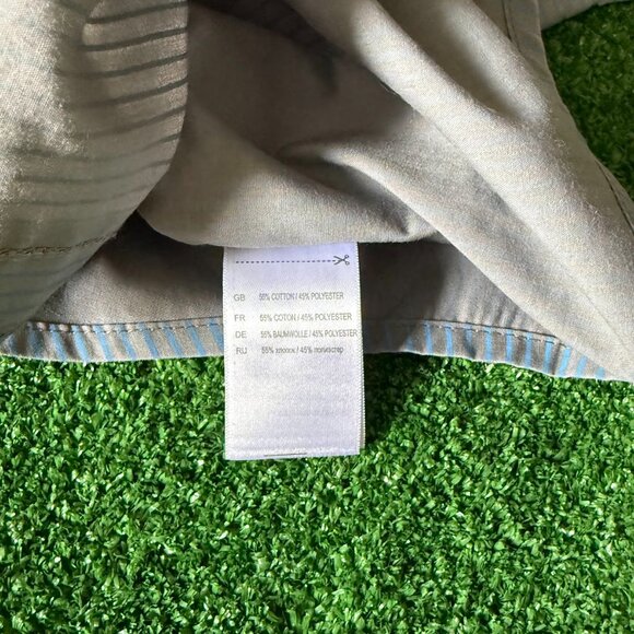 Fuse Roll-Up Sleeve Button Up Striped Gray Lightweight Casual Shirt Tall Size XL - Picture 6 of 12